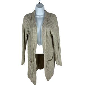 Ana Women's Petite Acrylic Knit Open Cardigan Sweater With Pockets Size PM